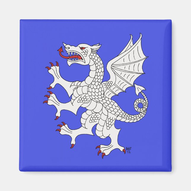 Imán Dragon Rampant Argent (Frente)