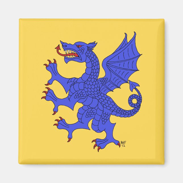 Imán Dragon Rampant Azure (Frente)