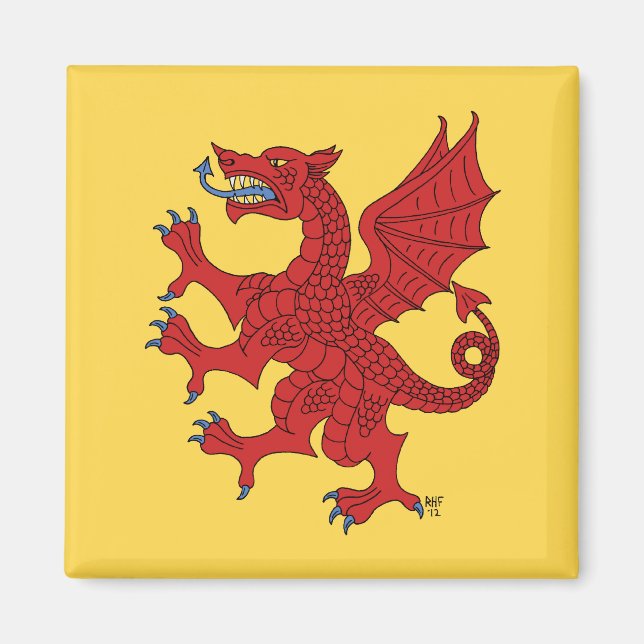 Imán Dragon Rampant Gules (Frente)