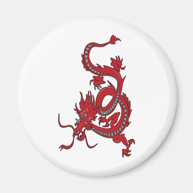 Imán Dragón Rojo - Año del Dragón (Frente)