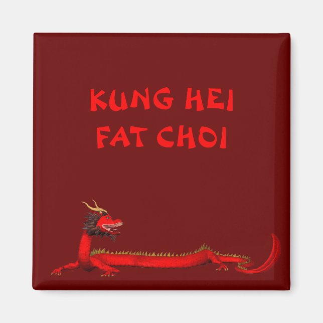 Imán Dragón rojo chino dulce (Frente)