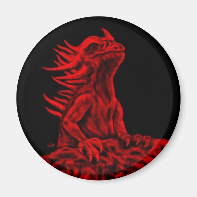 Imán Dragón rojo pequeño (Frente)