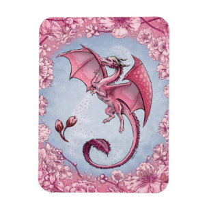 Imán Dragón rosado del arte de la fantasía de la