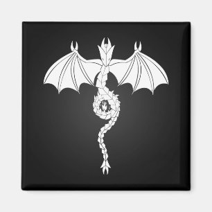 Imán Dragón serpenteante blanco