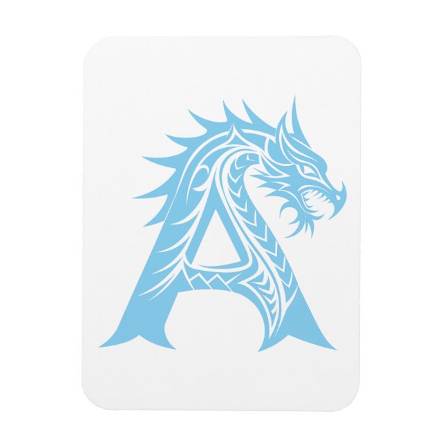 Imán Dragon Styled Letter A, Dragon Alphabet, Monogram (Vertical)