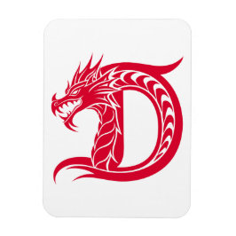 Imán Dragon Styled Letter D, Dragon Alphabet, Monogram
