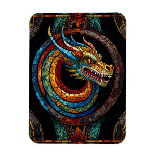 Imán Dragon Swirl en diseño de mosaico multicolor