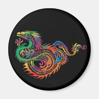 Imán Dragón tribal colorido