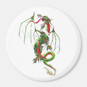 Imán Dragón verde de la Edad Media fresca