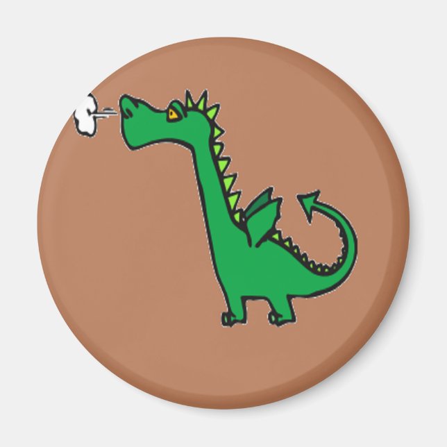 Imán Dragón verde respiratorio al aire (Frente)