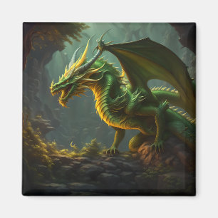 Imán Dragón Verde y Amarillo
