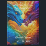 Imán Dragones coloridos en el amor Boda gracias<br><div class="desc">Una fantástica fiesta de bodas de dragón y el favor de invitados con dos coloridos y detallados dragones enamorados. ¡Es una fantasía,  hazlo realidad!</div>