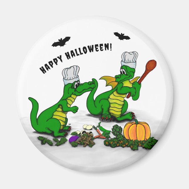 Imán Dragones - ¡Feliz Halloween! Hoy cocinaré (Frente)