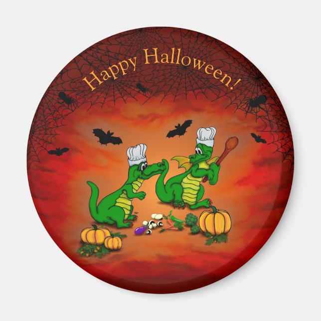 Imán Dragones - ¡Feliz Halloween! Hoy cocinaré (Frente)