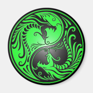 Imán Dragones, verde y negro de Yin Yang