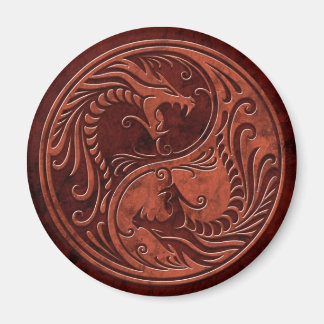 Imán Dragones Yin Yang de la Piedra Roja