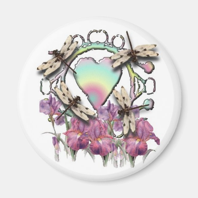 Imán Dragonflies blanco (Frente)