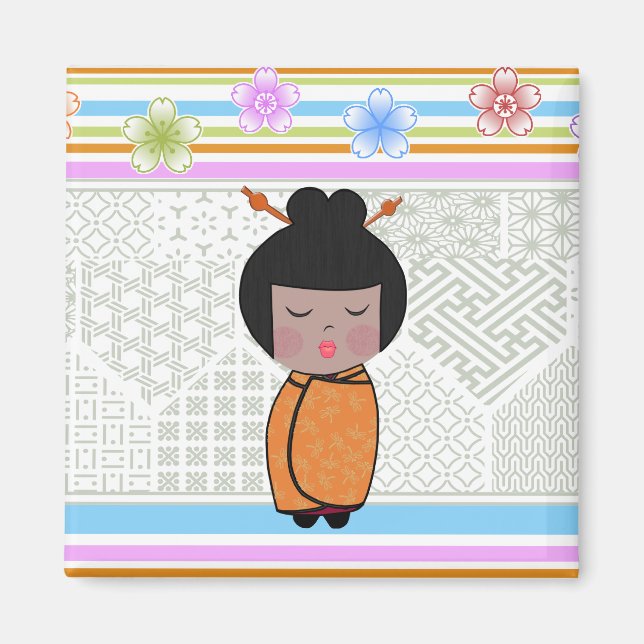 Imán dragonflies kokeshi (Frente)