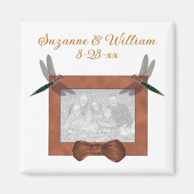 Imán Dragonflies Wedding Favor Photo  (Frente)