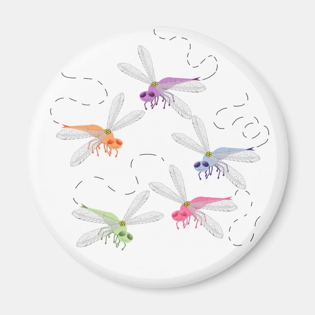 Imán Dragonflies Whimsical Personalizado Art (Frente)