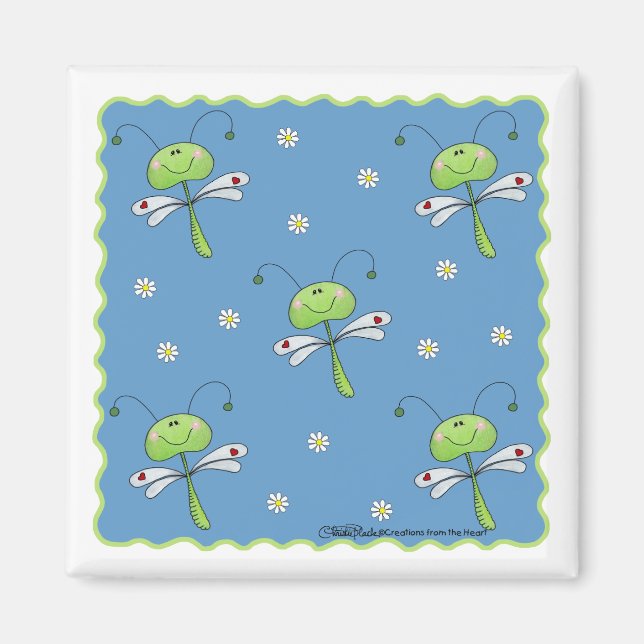 Imán Dragonflies y Daisies (Frente)