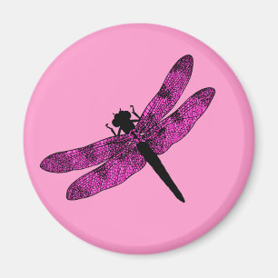 Imán Dragonfly alga rosa