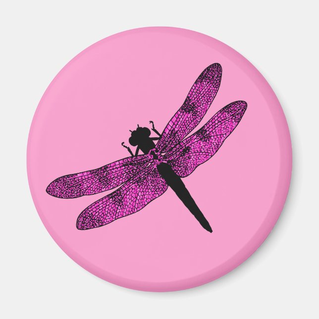 Imán Dragonfly alga rosa (Frente)