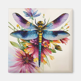Imán Dragonfly Floral Multicolor Art
