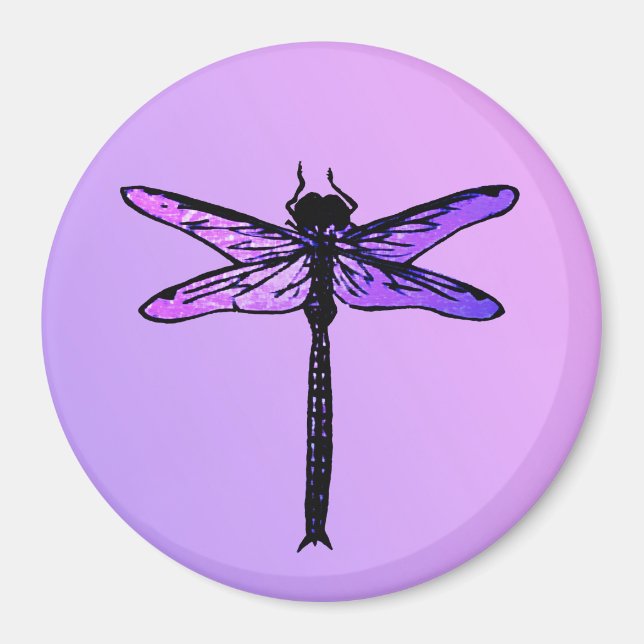 Imán Dragonfly japonés vintage, amethyst morple (Frente)