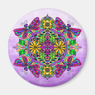 Imán Dragonfly y Flores Mandala