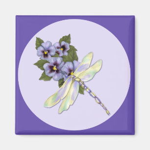 Imán Dragonfly y Pansies