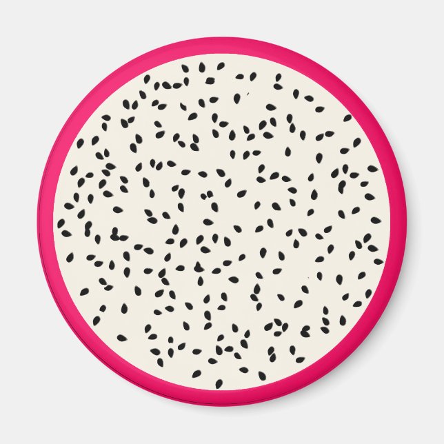 Imán Dragonfruit / Dragon Fruto Estilizado Fruto Slice (Frente)