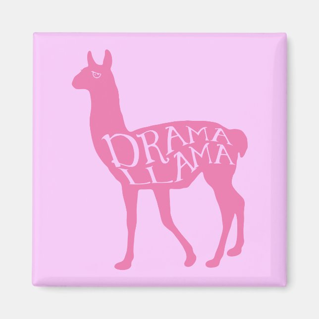 Imán Drama rosa Llama Magnet (Frente)