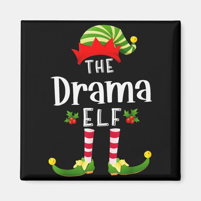 Imán Dramático Elfo de Navidad Pijama a juego Fiesta de (Frente)