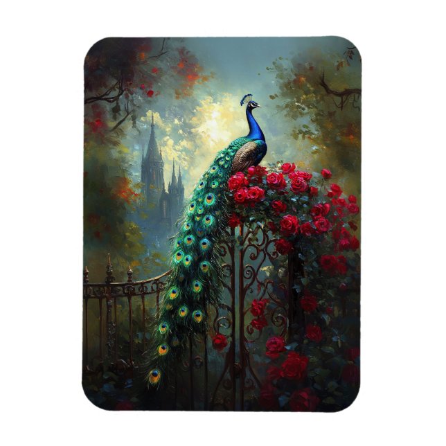 Imán Dramático Peacock Roses Roses Góticos Flexible (Vertical)