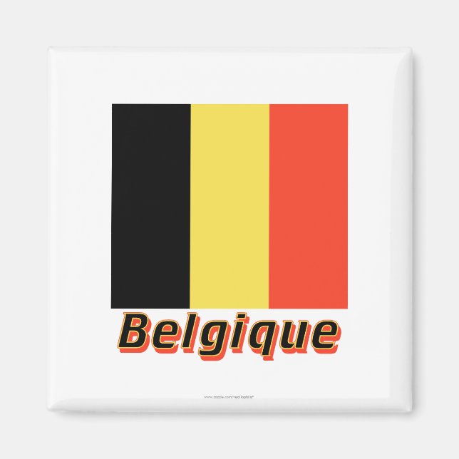 Imán Drapeau Belgique avec le nom en français (Frente)