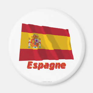 Imán Drapeau Espagne avec le nom en français