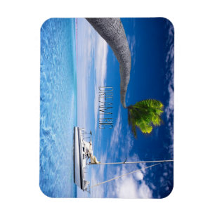 Imán Dream Big Motivational Quote Beach Tema