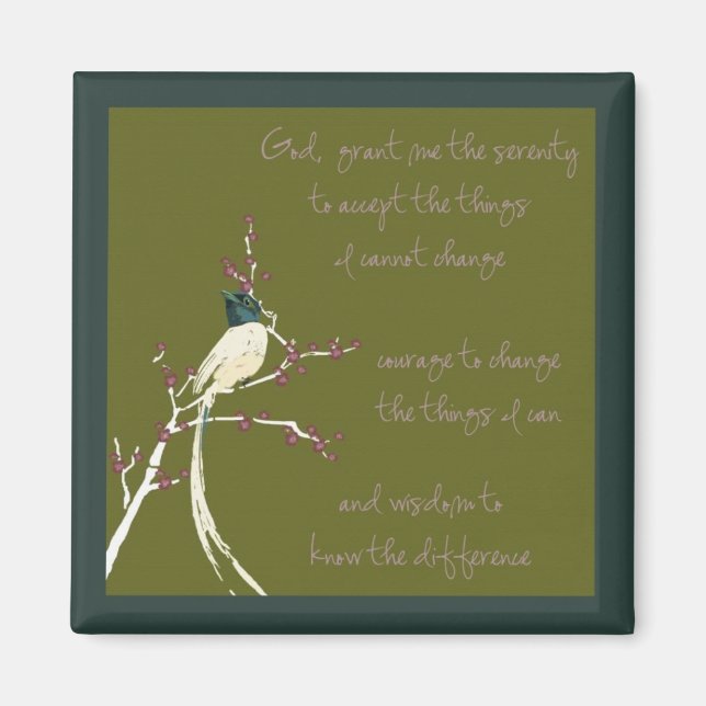 Imán Dream Bird Serenity Prayer Magnet (Frente)