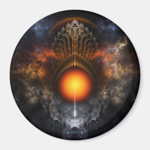 Imán Dream Orb Fractal Art Round Magnet