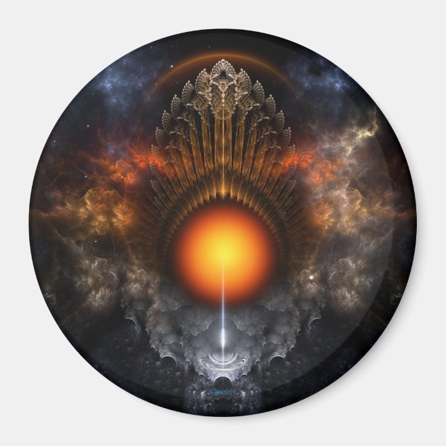Imán Dream Orb Fractal Art Round Magnet (Frente)