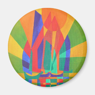 Imán Dreamboat Una Basura Cubista En Los Colores Primar