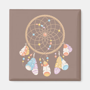 Imán Dreamcatcher del Boho Tribal en Brown
