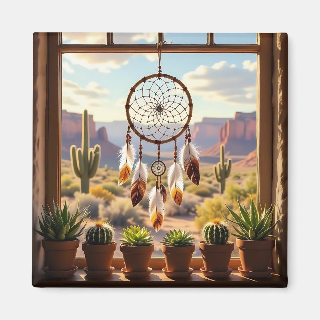 Imán Dreamcatcher, Desert Canyons, Cacti   (Frente)