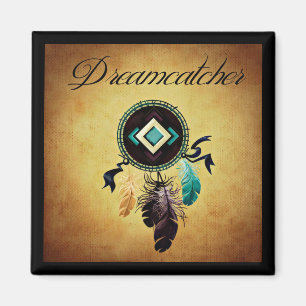 Imán Dreamcatcher en un fondo dorado