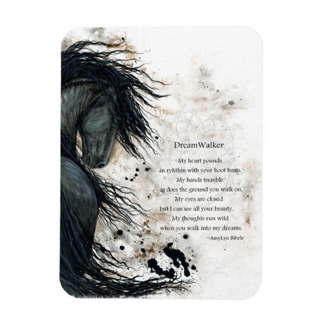 Imán DreamWalker Friesian Horse BiHrLe Magnet (Vertical)
