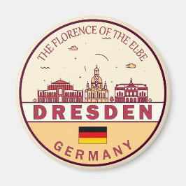 Imán Dresden Alemania City Skyline Emblem