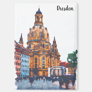 Imán Dresden Alemania Frauenkirche City View