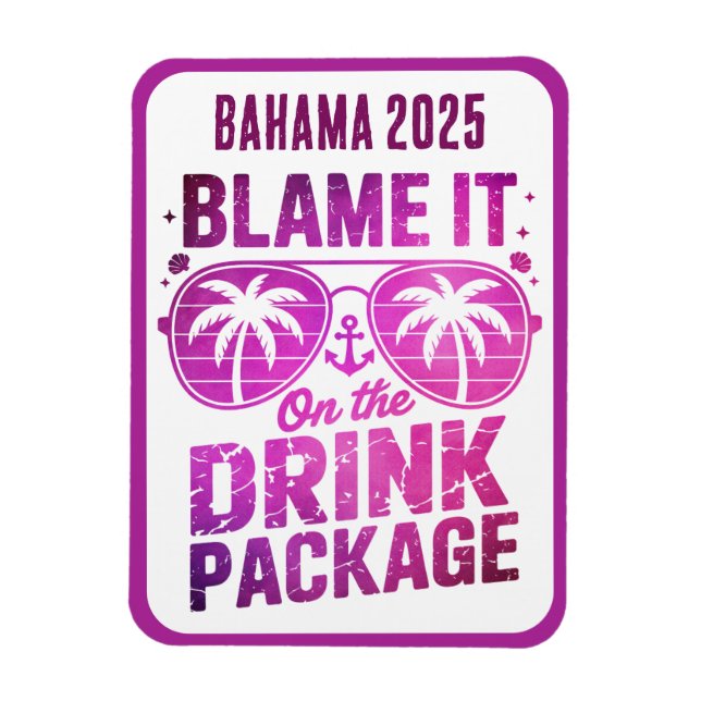 Imán Drink Package Cruise Ship Stateroom Magnet (Vertical)