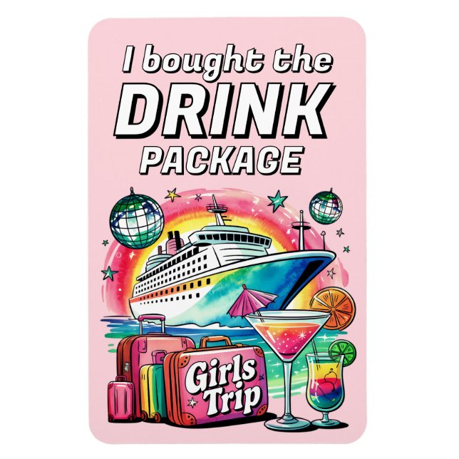 Imán Drink Package Cruise Ship Stateroom Magnet (Vertical)